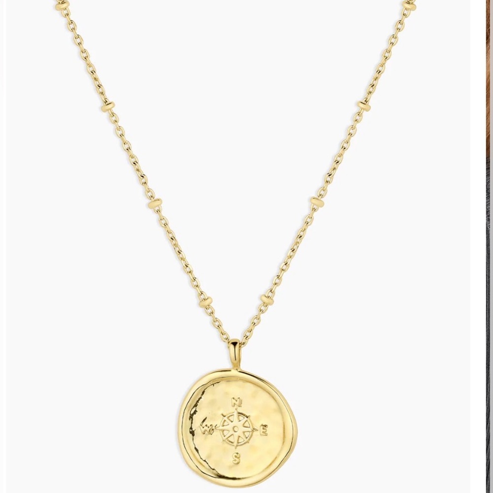Compass Coin Necklace Gorjana 18k Gold Plated